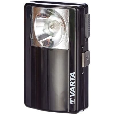 Varta Pocket LED Flashlight - 3R12 Battery, Compact Metal Design Varta Pocket LED Flashlight - 3R12 Battery, Compact Metal Design