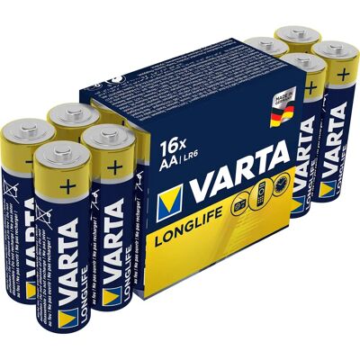 Varta Longlife AA - Longlife Batteries - Pack of 16 Varta Longlife AA - Longlife Batteries - Pack of 16