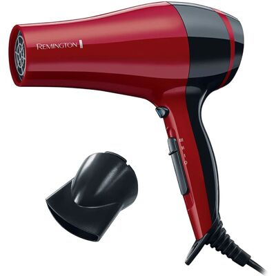 Secador Remington Pro Dry 2000 - Cerámica Iónica, 3 Configuraciones, Negro/Rojo Secador Remington Pro Dry 2000 - Cerámica Iónica, 3 Configuraciones, Negro/Rojo