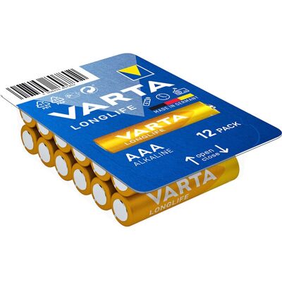 Varta LR03 AAA Alkaline Battery - Longlife, 12 Pack Varta LR03 AAA Alkaline Battery - Longlife, 12 Pack