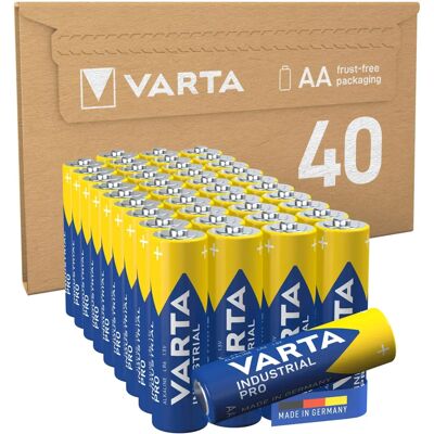 Batterie alcaline Varta Industrial Pro AA Mignon - Confezione da 40 - Prodotto in Germania Batterie alcaline Varta Industrial Pro AA Mignon - Confezione da 40 - Prodotto in Germania