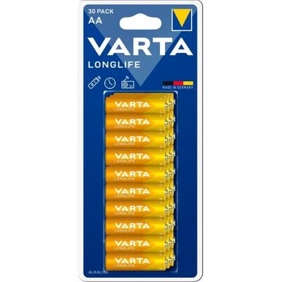 Piles AA Longlife VARTA - Pack de 30 - Publicité Piles AA Longlife VARTA - Pack de 30 - Publicité