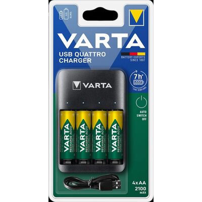 Încărcător USB Varta Quattro - 4 baterii 2100mAh Încărcător USB Varta Quattro - 4 baterii 2100mAh
