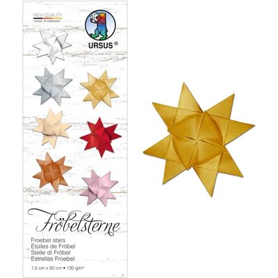 Ursus Gold Craft Paper Strips - 80 pcs, 1.5x50cm, for Stars Ursus Gold Craft Paper Strips - 80 pcs, 1.5x50cm, for Stars