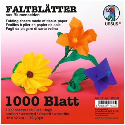 Ursus - Blumenseide Folded Sheets - 20 g/m² - 12x12 cm Ursus - Blumenseide Folded Sheets - 20 g/m² - 12x12 cm