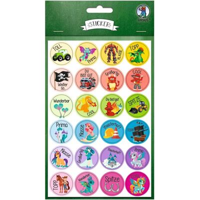 Ursus Kids' Stickers - 24 Ontwerpen, 96 stuks, Meerkleurig Ursus Kids' Stickers - 24 Ontwerpen, 96 stuks, Meerkleurig