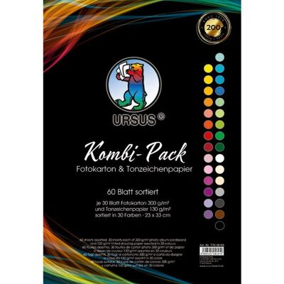 URSUS 7700000 Papel de color - Multicolor - 23x33cm - 60 hojas URSUS 7700000 Papel de color - Multicolor - 23x33cm - 60 hojas
