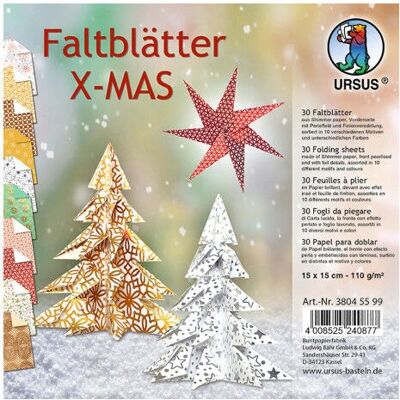 URSUS konstpapper - 30 ark, 15x15cm, flerfärgad URSUS konstpapper - 30 ark, 15x15cm, flerfärgad