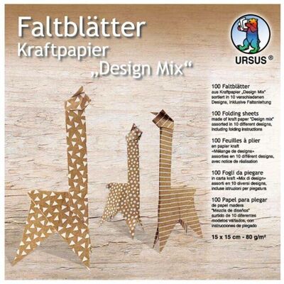 Ursus Bastelpapier - 15x15cm, 100 Blätter, Braun Ursus Bastelpapier - 15x15cm, 100 Blätter, Braun