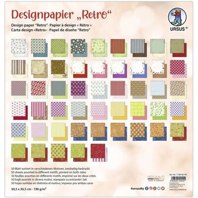 Ursus 71800099 - Creative Retro Pattern Paper - 50 Sheets Ursus 71800099 - Creative Retro Pattern Paper - 50 Sheets