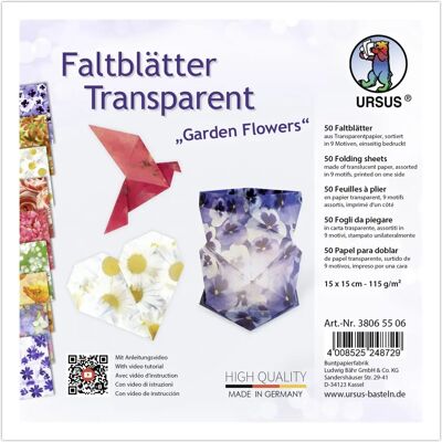 Ludwig Bähr Ursus Falten Transparentpapier - Gartenblumen Ludwig Bähr Ursus Falten Transparentpapier - Gartenblumen