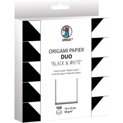 URSUS 2290 55 99F Papier d'Origami - Noir & Blanc, 15x15 cm, 80 g/m² URSUS 2290 55 99F Papier d'Origami - Noir & Blanc, 15x15 cm, 80 g/m²