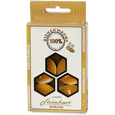 Steinhart Bienenwachs Teelichter - 6 Stück - Aluminiumbehälter Steinhart Bienenwachs Teelichter - 6 Stück - Aluminiumbehälter