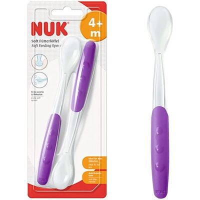 NUK Easy Learning Weiche Silikonlöffel 4m Lila - Babylöffel NUK Easy Learning Weiche Silikonlöffel 4m Lila - Babylöffel