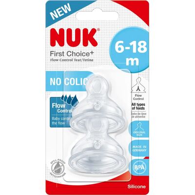 Nuk First Choice+ nappflaskor med flödeskontroll - 6-18 månader Nuk First Choice+ nappflaskor med flödeskontroll - 6-18 månader