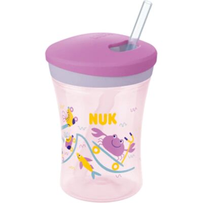 NUK Pink Action 230ml Trinkbecher - Kinderfreundlich NUK Pink Action 230ml Trinkbecher - Kinderfreundlich
