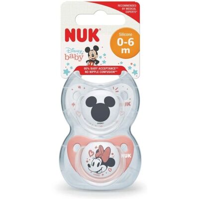 Succhietto in silicone rosso Disney Minnie - 0-6 Mesi, 2 pezzi Succhietto in silicone rosso Disney Minnie - 0-6 Mesi, 2 pezzi