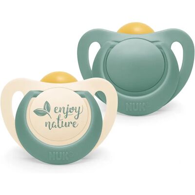 NUK Pour Nature Sucettes en Latex Vert 2 Pack - Sucette NUK Pour Nature Sucettes en Latex Vert 2 Pack - Sucette