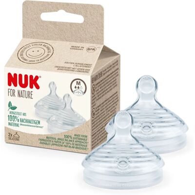 Nuk Nature Babyflaschen-Teile M - BPA-frei, 2er Pack Nuk Nature Babyflaschen-Teile M - BPA-frei, 2er Pack
