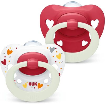 NUK Signature Night Baby Dummy - Night-Shape 6-18 Months - Soothes 95% NUK Signature Night Baby Dummy - Night-Shape 6-18 Months - Soothes 95%