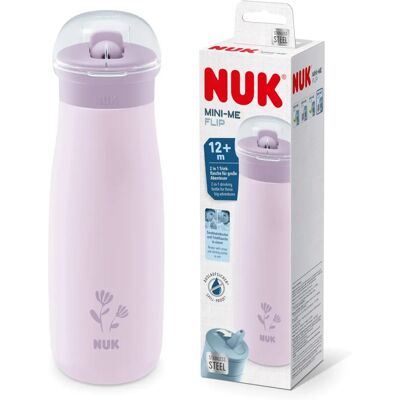 Butelka dla dzieci NUK Mini-Me Flip z kwiatkiem - 500 ml - Stal nierdzewna Butelka dla dzieci NUK Mini-Me Flip z kwiatkiem - 500 ml - Stal nierdzewna