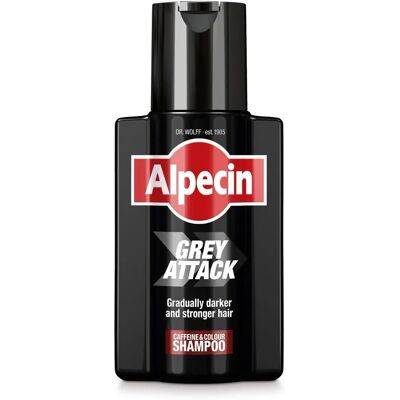 Shampoing à la Caféine Grey Attack d'Alpecin - Cheveux plus foncés - Pack de 2 200ml - Publicité Shampoing à la Caféine Grey Attack d'Alpecin - Cheveux plus foncés - Pack de 2 200ml - Publicité