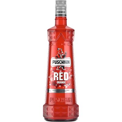 Puschkin Orange Rouge 1L Vodka - Publicité Puschkin Orange Rouge 1L Vodka - Publicité