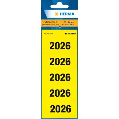 HERMA - 1686 - Jaune - 60x26 mm - étiquettes - Publicité HERMA - 1686 - Jaune - 60x26 mm - étiquettes - Publicité