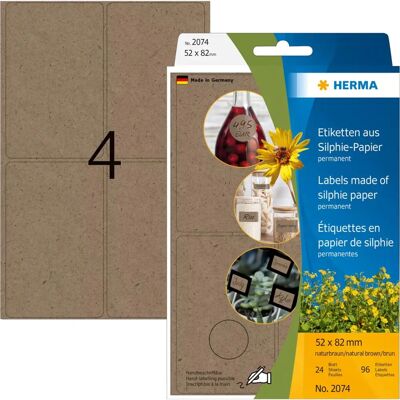 Herma 2074 Étiquettes Auto-adhésives Marron - Étiquettes Herma 2074 Étiquettes Auto-adhésives Marron - Étiquettes