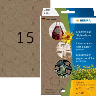 Herma 2076 Braune Runde Permanentaufkleber - Etiketten Herma 2076 Braune Runde Permanentaufkleber - Etiketten