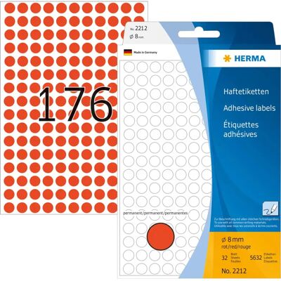 Herma 2212 Selbstklebende Etiketten Kreis 5632 Stk - Selbstklebende Labels Herma 2212 Selbstklebende Etiketten Kreis 5632 Stk - Selbstklebende Labels