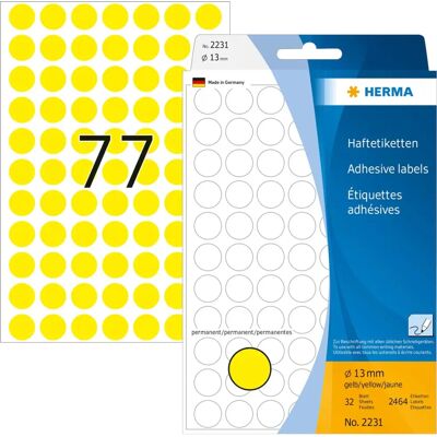 Herma 2231 étiquette auto-adhésive Cercle 2464 pièces - étiquettes adhésives - Publicité Herma 2231 étiquette auto-adhésive Cercle 2464 pièces - étiquettes adhésives - Publicité