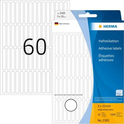 Herma 2300 többcélú öntapadós címkék - 5x35mm, 1920 db Herma 2300 többcélú öntapadós címkék - 5x35mm, 1920 db