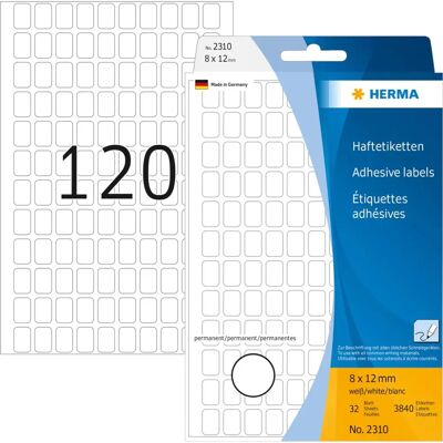 Herma 2310 Hvite Permanente Etiketter - Labels Herma 2310 Hvite Permanente Etiketter - Labels