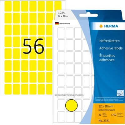 Herma 2341 Étiquettes Auto-adhésives - Rectangulaires - 1792 pcs Herma 2341 Étiquettes Auto-adhésives - Rectangulaires - 1792 pcs