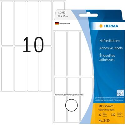 Herma 2420 Valkoiset Itsekelaavat Tarrat - Tarrat Herma 2420 Valkoiset Itsekelaavat Tarrat - Tarrat