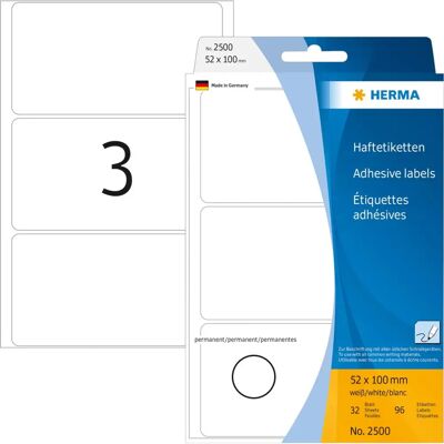 Herma 2500 Étiquettes Polyvalentes Blanches - Étiquettes Herma 2500 Étiquettes Polyvalentes Blanches - Étiquettes