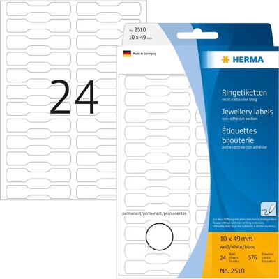 Herma 2510 Étiquettes multi-usages blanches - 10mm - Publicité Herma 2510 Étiquettes multi-usages blanches - 10mm - Publicité