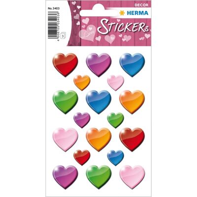 Herma Mehrfarbige Herzaufkleber - 54 Stück - Dekoratives Papier Herma Mehrfarbige Herzaufkleber - 54 Stück - Dekoratives Papier