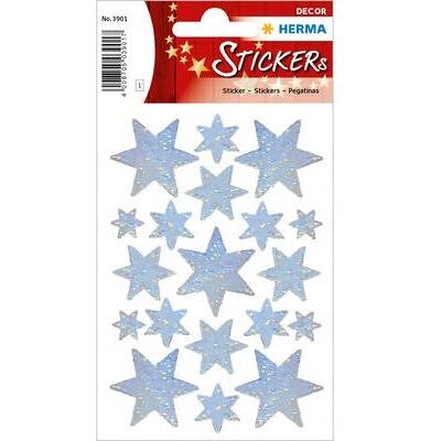 Herma 3901 Sølv Holografisk 6-Punkt Stjerne Klistremerke - Dekorativ Klistermerke Herma 3901 Sølv Holografisk 6-Punkt Stjerne Klistremerke - Dekorativ Klistermerke