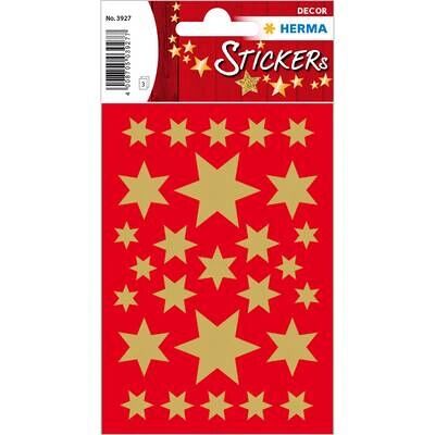 Herma 3927 Gylne 6-spissede stjerneklistermerker - Dekorative klistremerker Herma 3927 Gylne 6-spissede stjerneklistermerker - Dekorative klistremerker