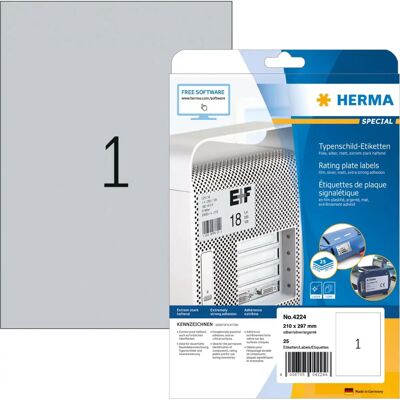 Herma Zilveren Rechthoekige Zelfklevende Labels - 25 stuks Herma Zilveren Rechthoekige Zelfklevende Labels - 25 stuks