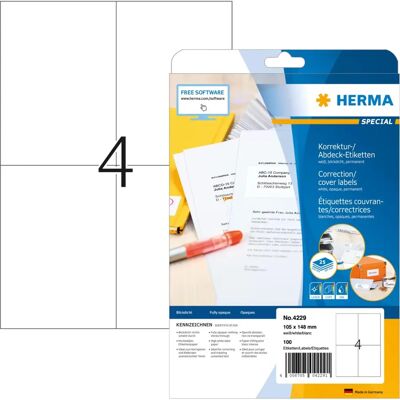Herma 4229 Címke - Öntapadós, 105x148mm - Hibajavítás Herma 4229 Címke - Öntapadós, 105x148mm - Hibajavítás