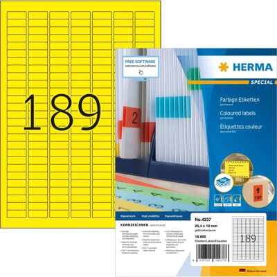 Herma 4237 Yellow Self-Adhesive Labels - Labels Herma 4237 Yellow Self-Adhesive Labels - Labels