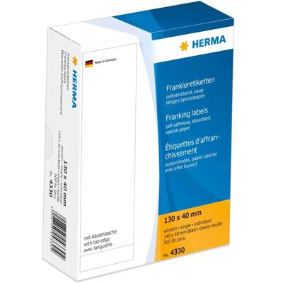 Herma White Rectangle Self-Adhesive Labels - 500 pcs - Label Herma White Rectangle Self-Adhesive Labels - 500 pcs - Label