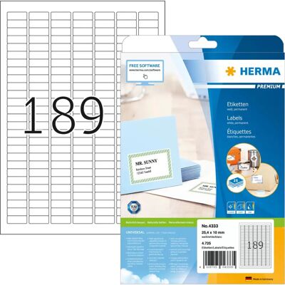 Herma 4333 Vita Självhäftande Etiketter - A4-ark Herma 4333 Vita Självhäftande Etiketter - A4-ark