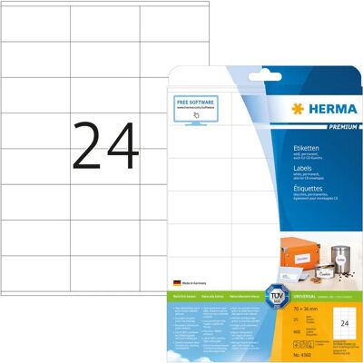 Herma 4360 Weiße Selbstklebende Etiketten - Druckeretiketten Herma 4360 Weiße Selbstklebende Etiketten - Druckeretiketten