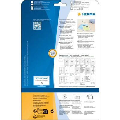 Herma 4375 Transparente Mattetiketten - Druckerlabel Herma 4375 Transparente Mattetiketten - Druckerlabel