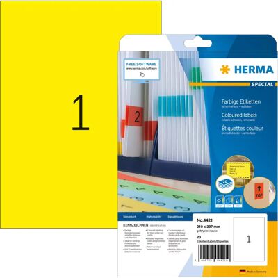 Etichette autoadesive gialle Herma 4421 - Etichetta per stampante Etichette autoadesive gialle Herma 4421 - Etichetta per stampante