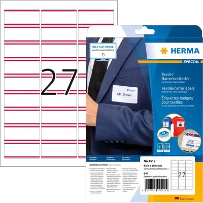 Herma 4512 Self-Adhesive Labels - Rounded Rectangle Red - 540 pcs Herma 4512 Self-Adhesive Labels - Rounded Rectangle Red - 540 pcs
